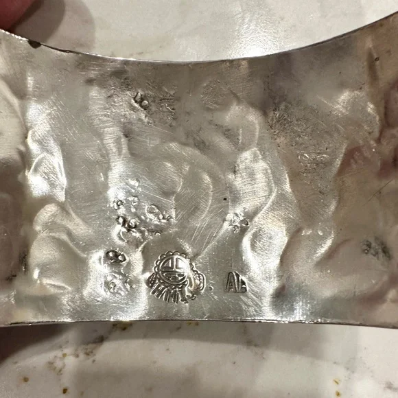 HMIJ Sterling Silver Native American Navajo Bracelet Turquoise,Coral Handcrafted - Picture 3 of 10